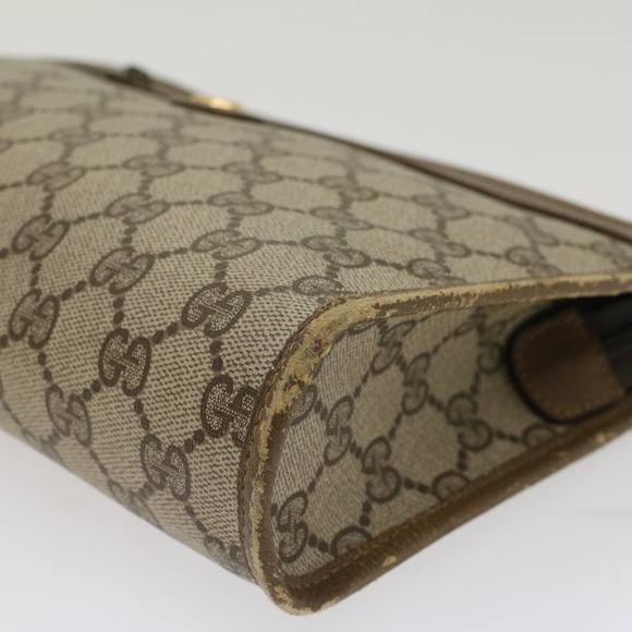 GUCCI GG Canvas Clutch Bag PVC Leather Beige Auth yk7935B - Picture 8 of 16
